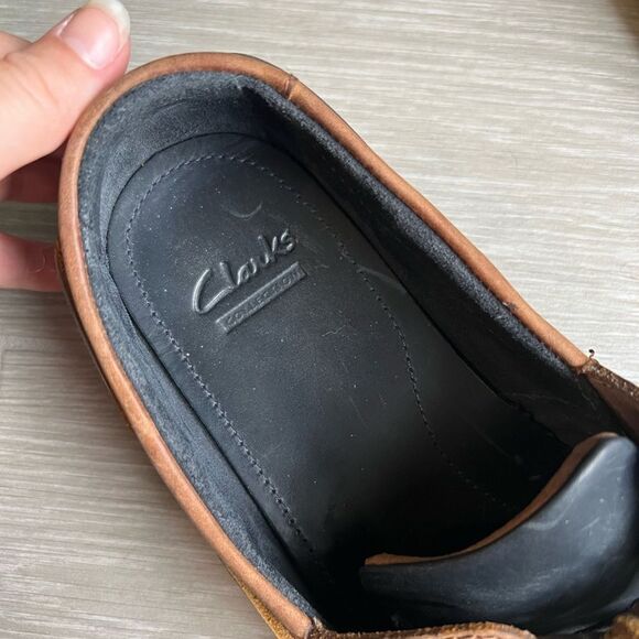 Clarks Port View Navy Combi Leather Men's Size 9 - Picture 8 of 8